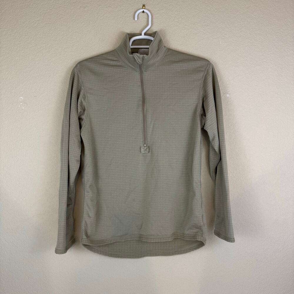 Gen III US Army Cold Weather Mid Weight Shirt Men Medium Regular Tan Waffle Grid